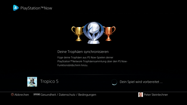 Natürlich gibt es Trophäen auch in PS Now. (Bild: Golem.de / Screenshot: Sony)